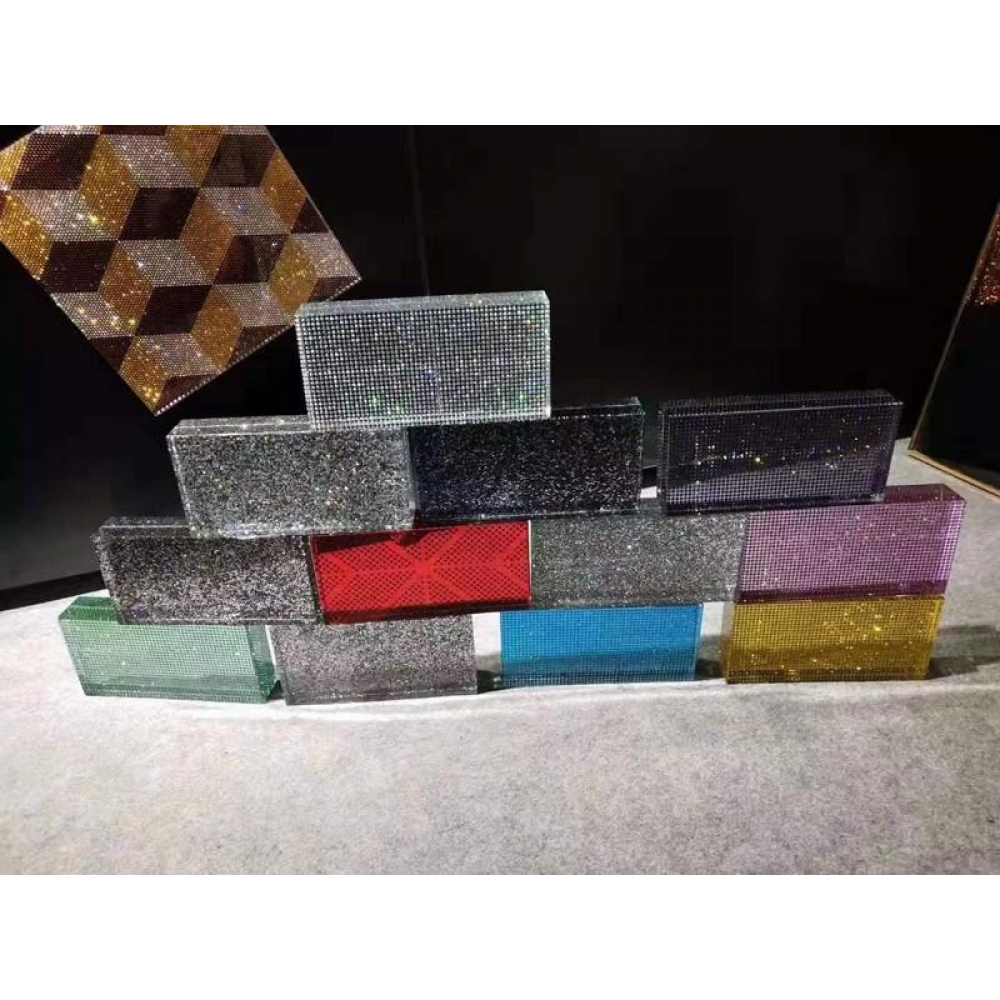 Decorative Luxury Diamond Rhinestone Colored Glass Bricks for jewelry stores nail salon decoration