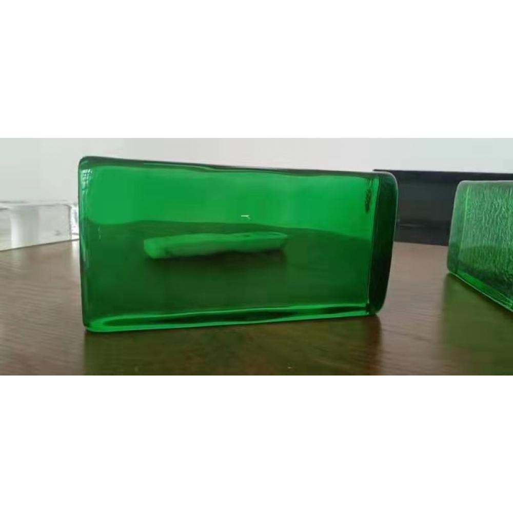 Economic Painted Color Glass Bricks See-Through Solid Glass Blocks to build High Light Transmission Partition Walls