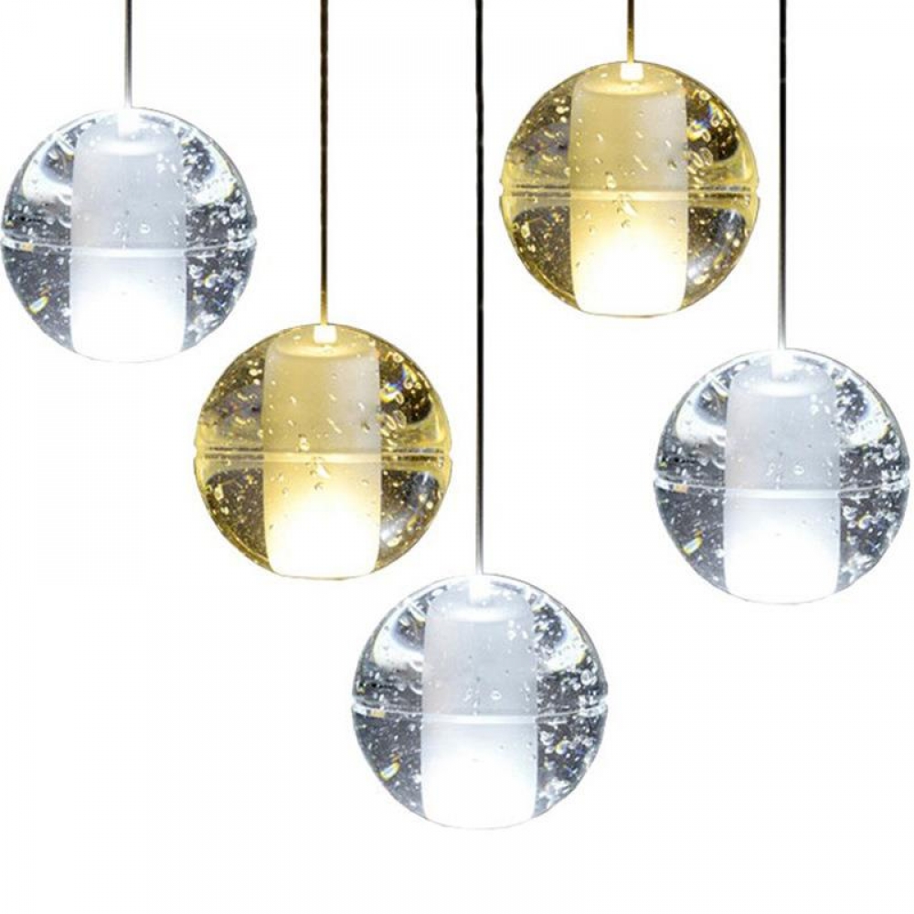 Cheap LED Crystal Bubble Ball Pendant Light Glass Ceiling Light parts Hanging Ball Chandelier Lights components