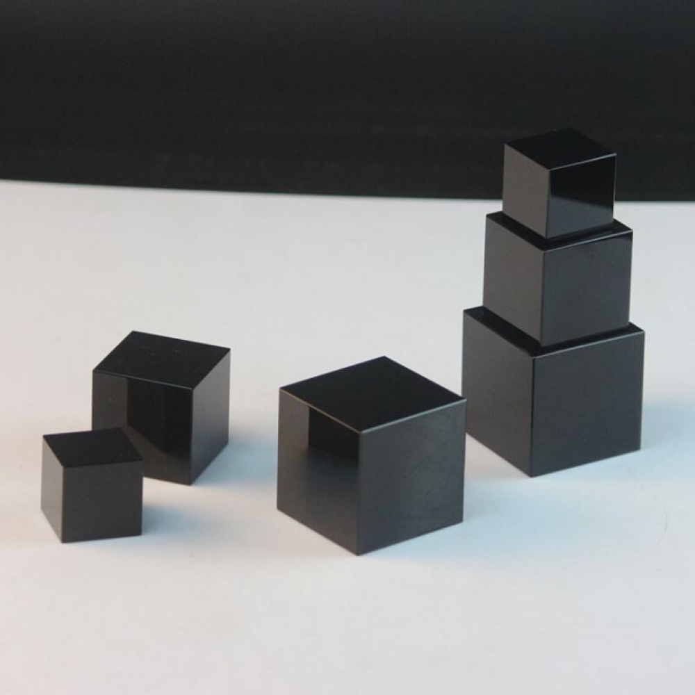 black crystal cube black glass cube display base