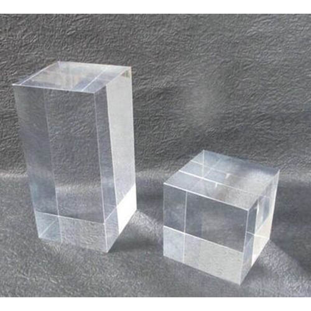empty optical crystal straight cube for 3D laser engraved