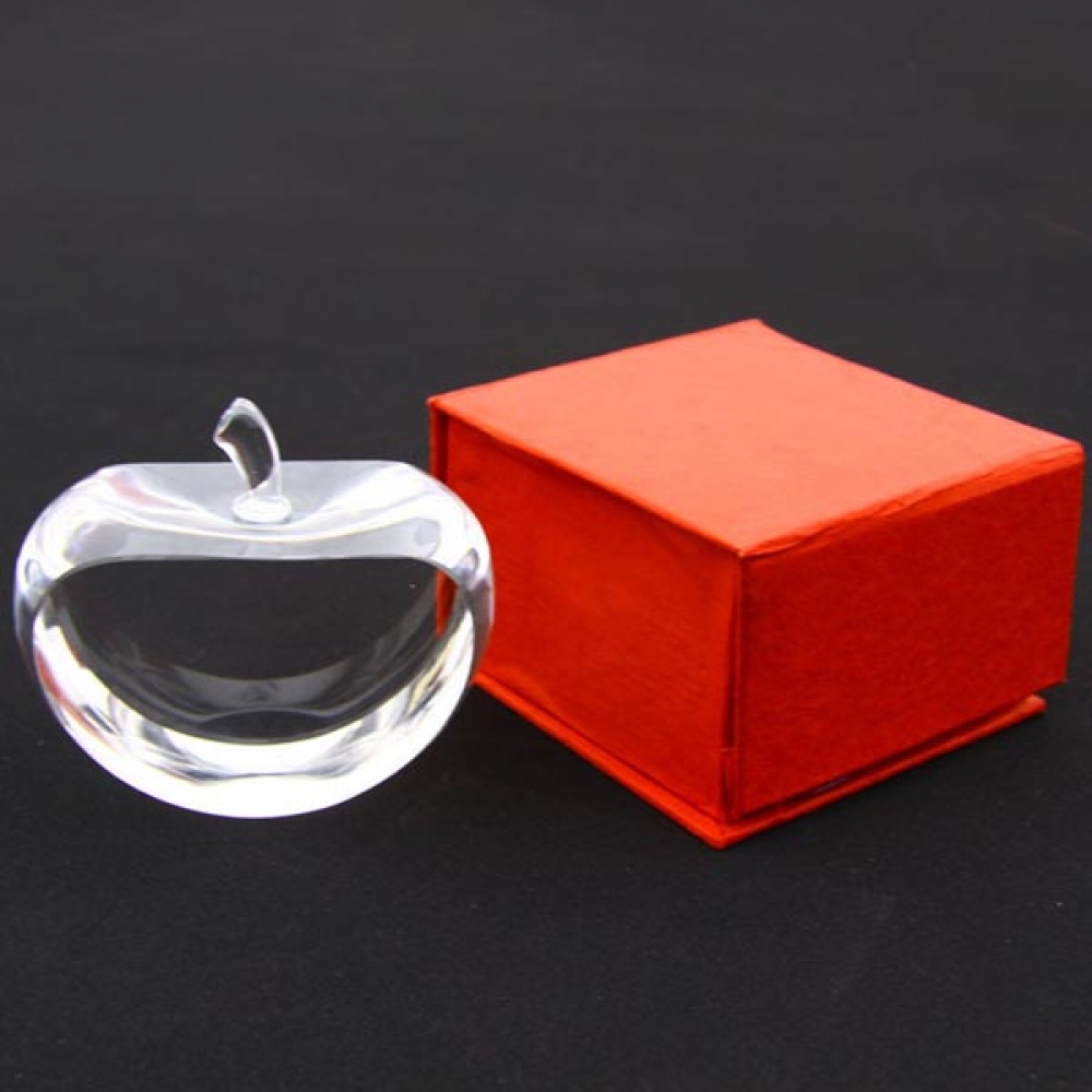 blank apple shaped crystals for 3D photo laser engraved