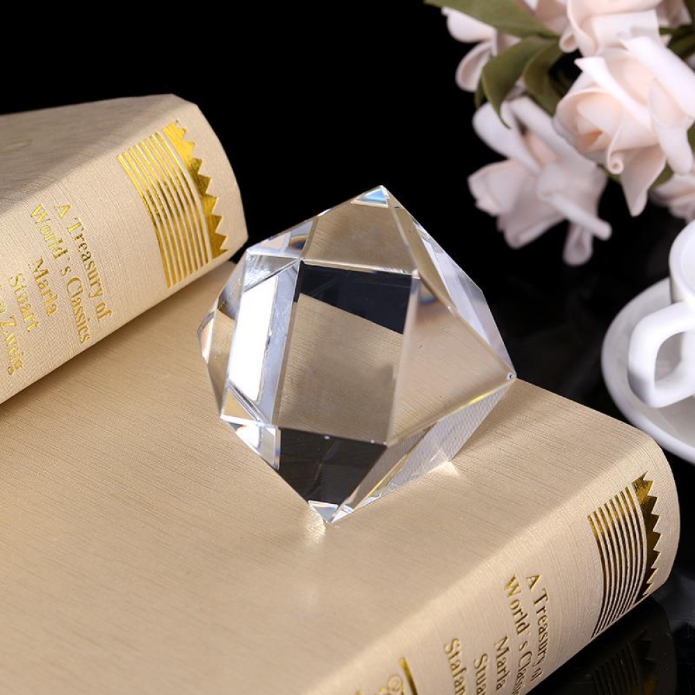 optical crystal polyhedron prisms for luxury retail brands
