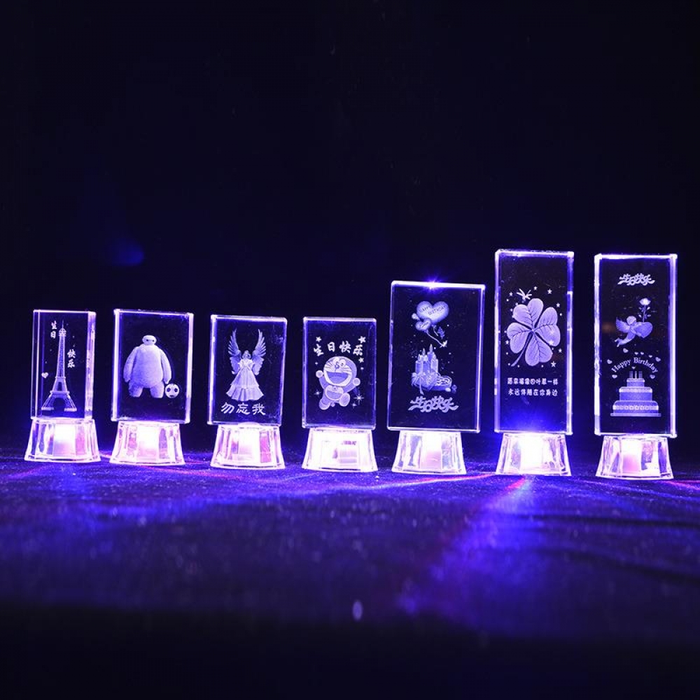 unique laser engraved 3D crystal birthday gifts