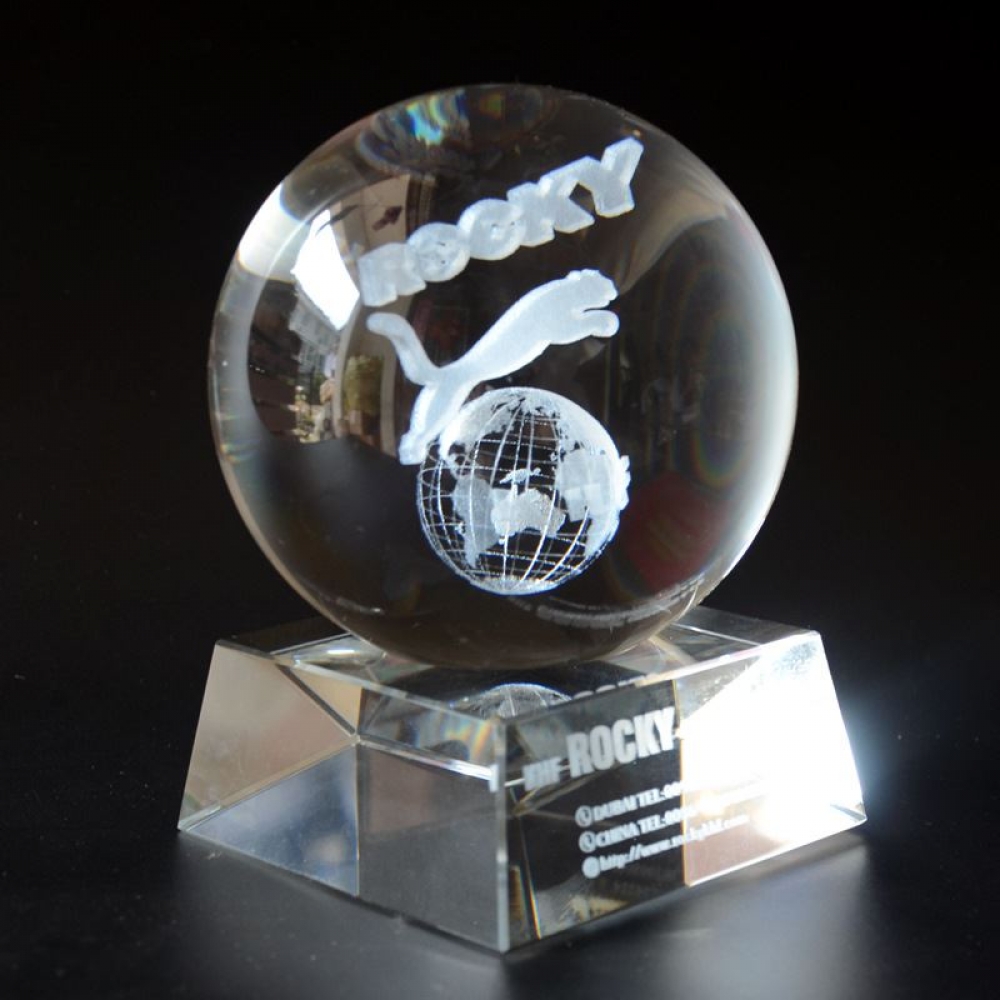 3D laser crystal globe ball paperweights For Multinational Companies advertising Anniversary Gifts