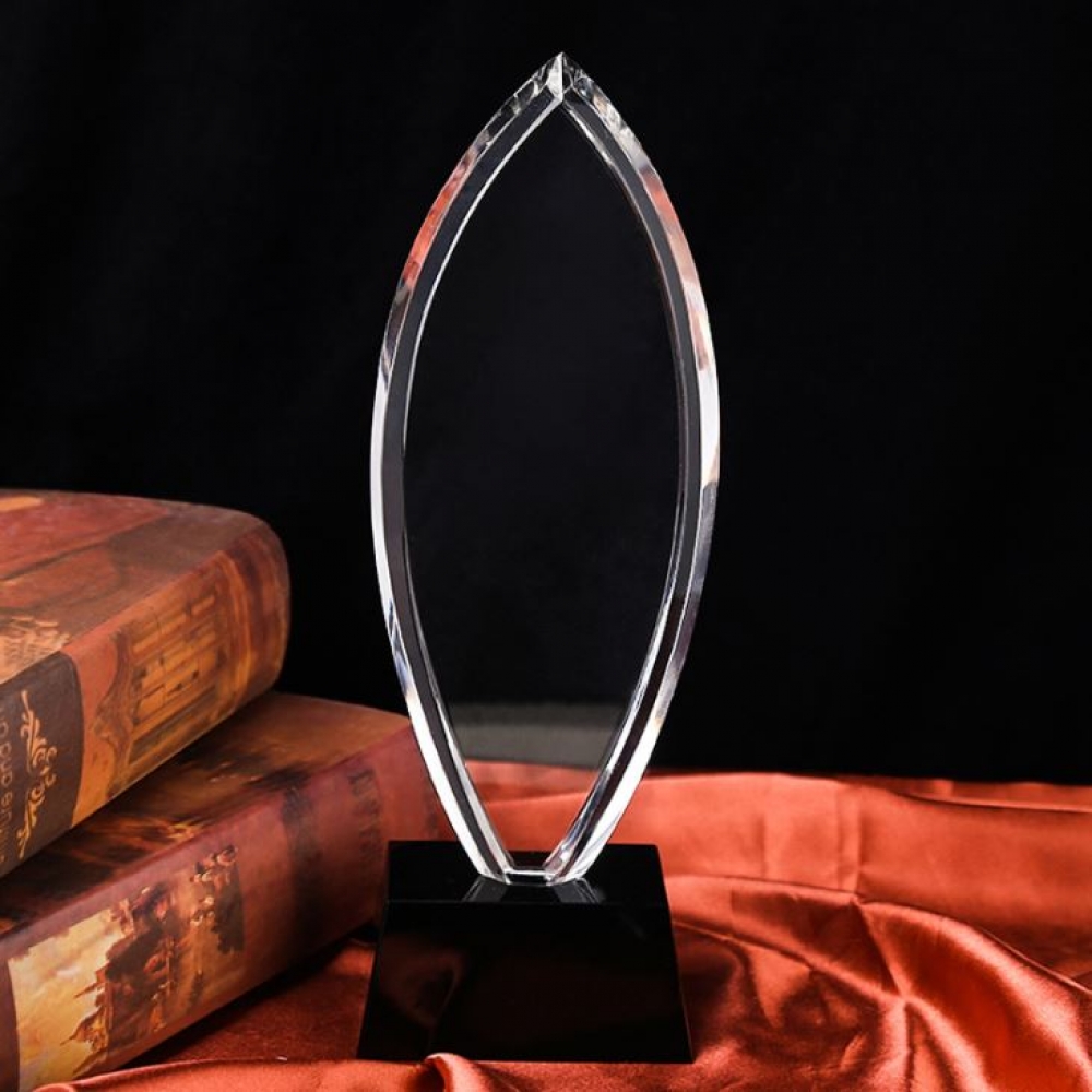 oval shaped crystal corporate awards for 3D laser engraving