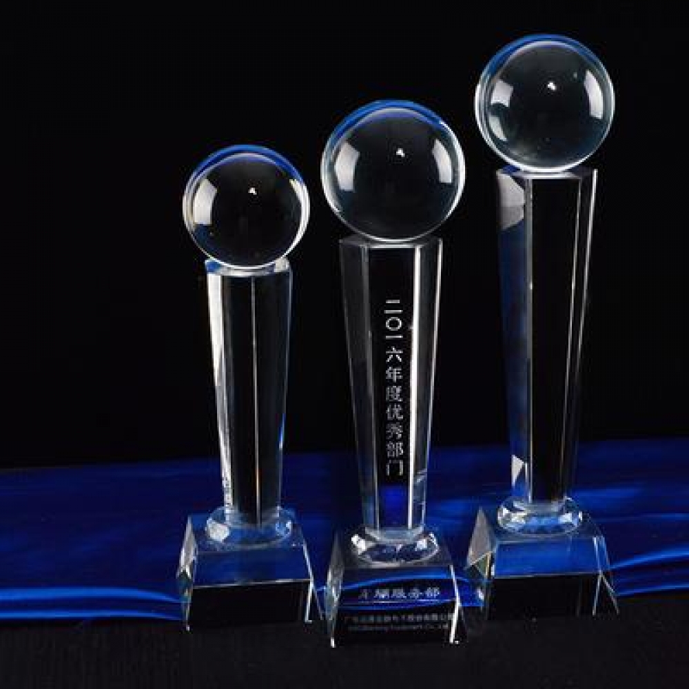 high quality optical crystal ball sphere awards glass department trophy