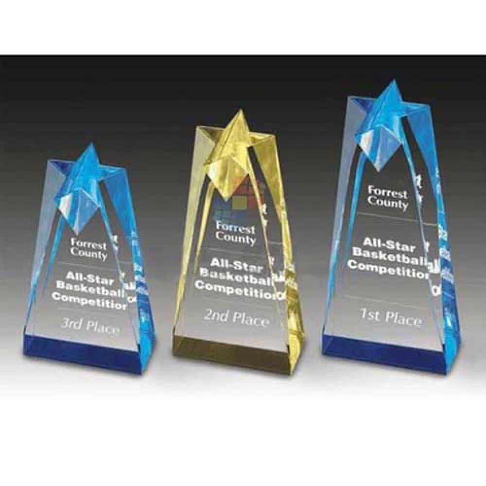 Deluxe Colorful Crystal Recognition Star Award for all-star basketball competition