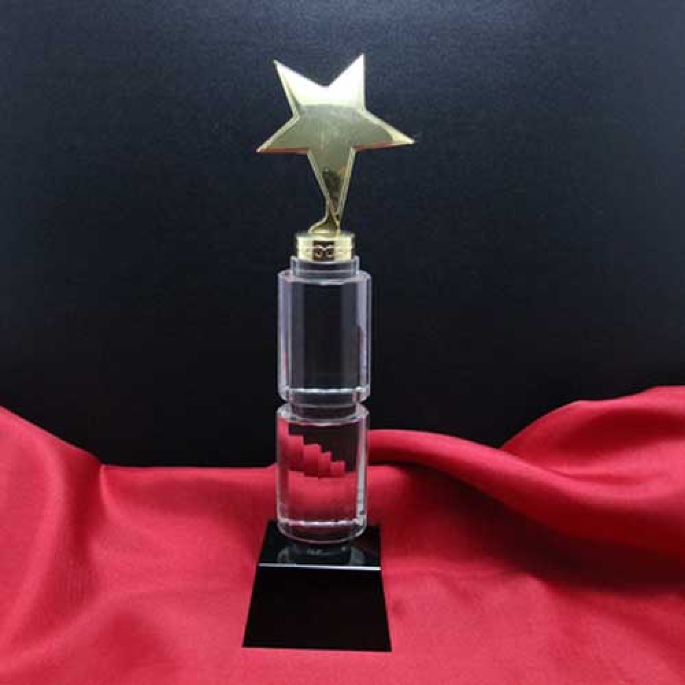 personalized metal star crystal column awards