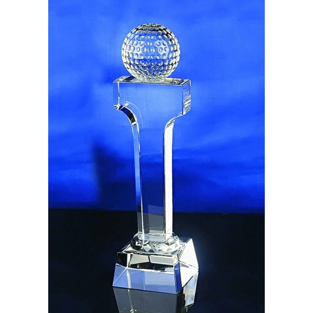 Optical K9 Empty Crystal Golf Trophy for 3D photo laser engraving
