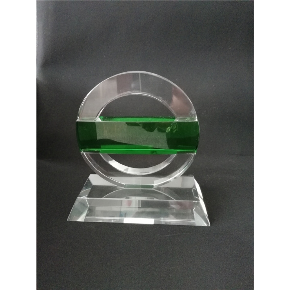 Luxury Design Green Crystal Circle Awards For Nissan motor corporation Souvenir Gifts