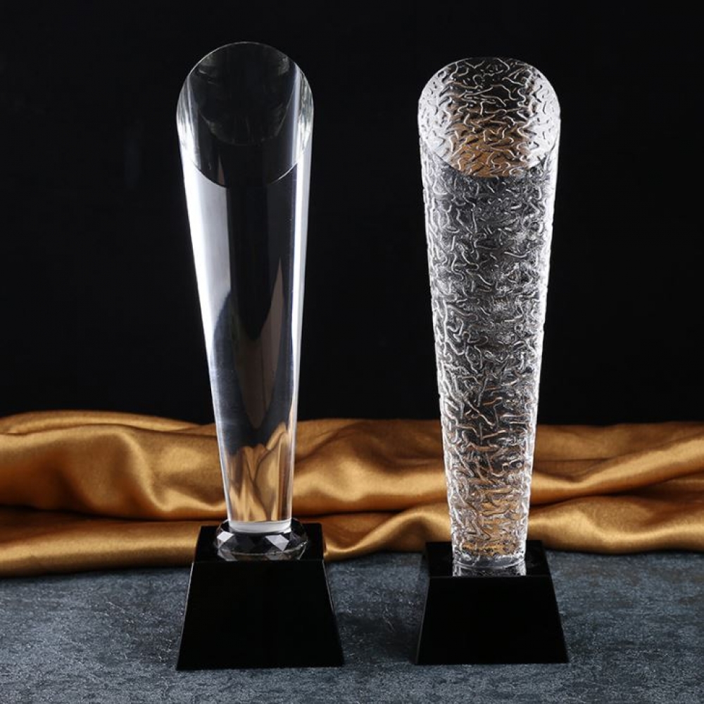 contemporary design optical crystal cylinder column awards