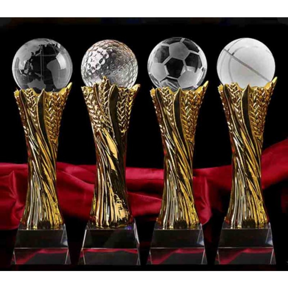 resin pillar crystal sport ball awards