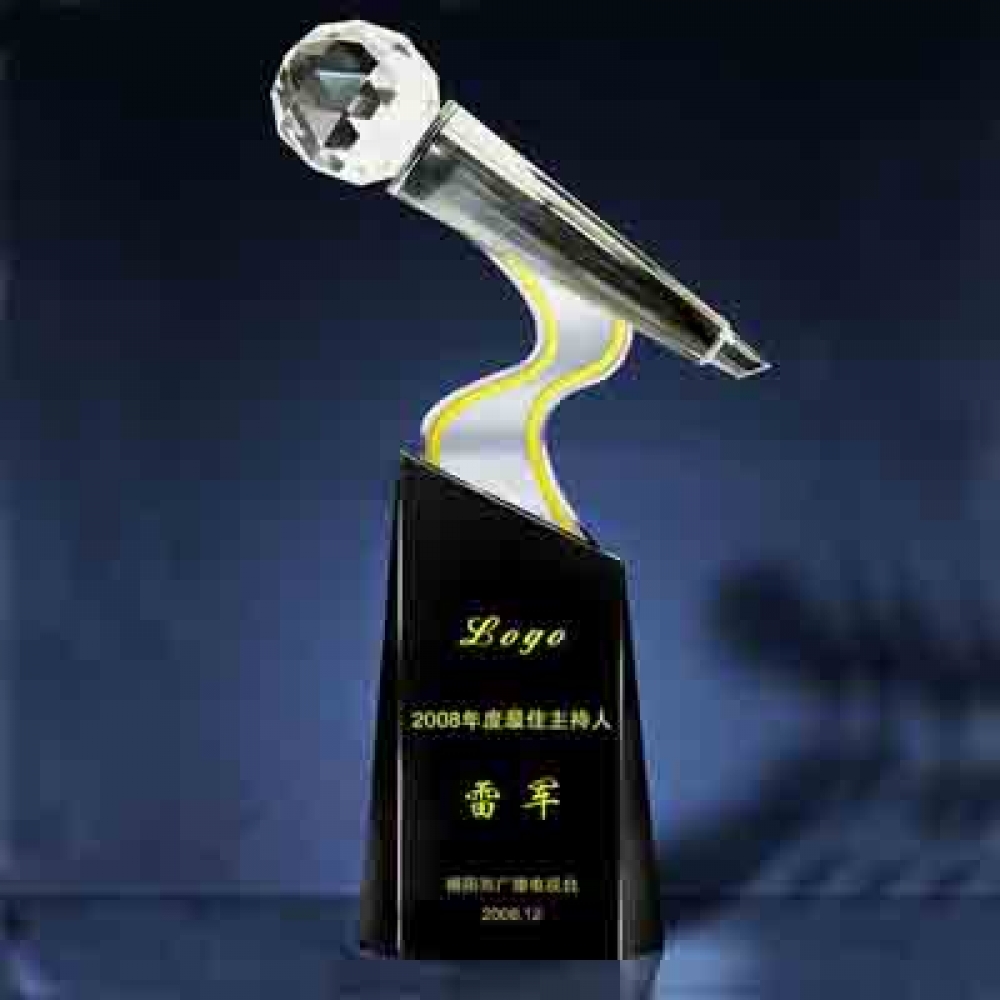 high quality design black crystal host microphone awards