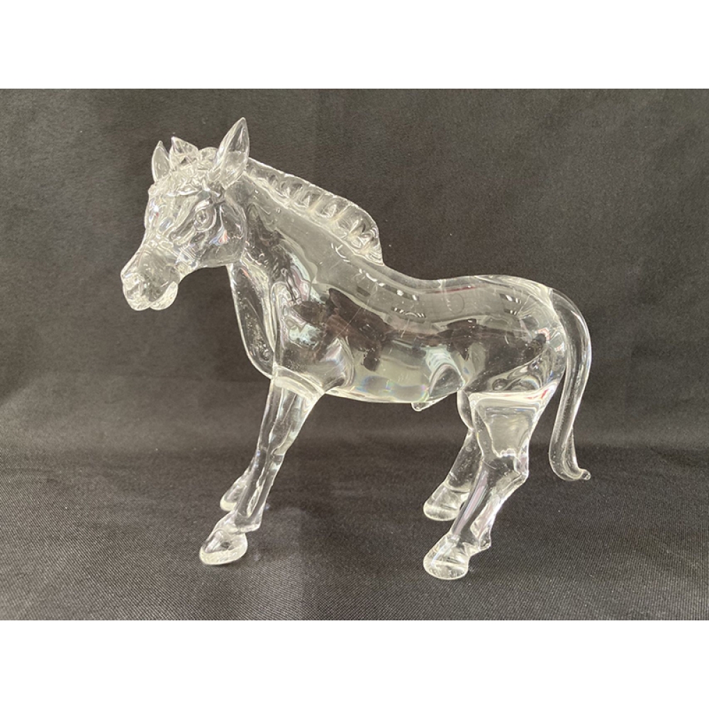 optical casting glass galloping horse statue