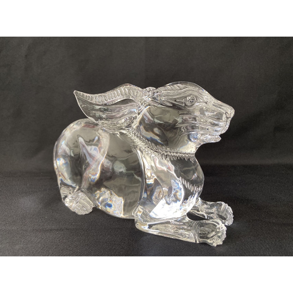 large crystal hare figurine glass rabbit statues