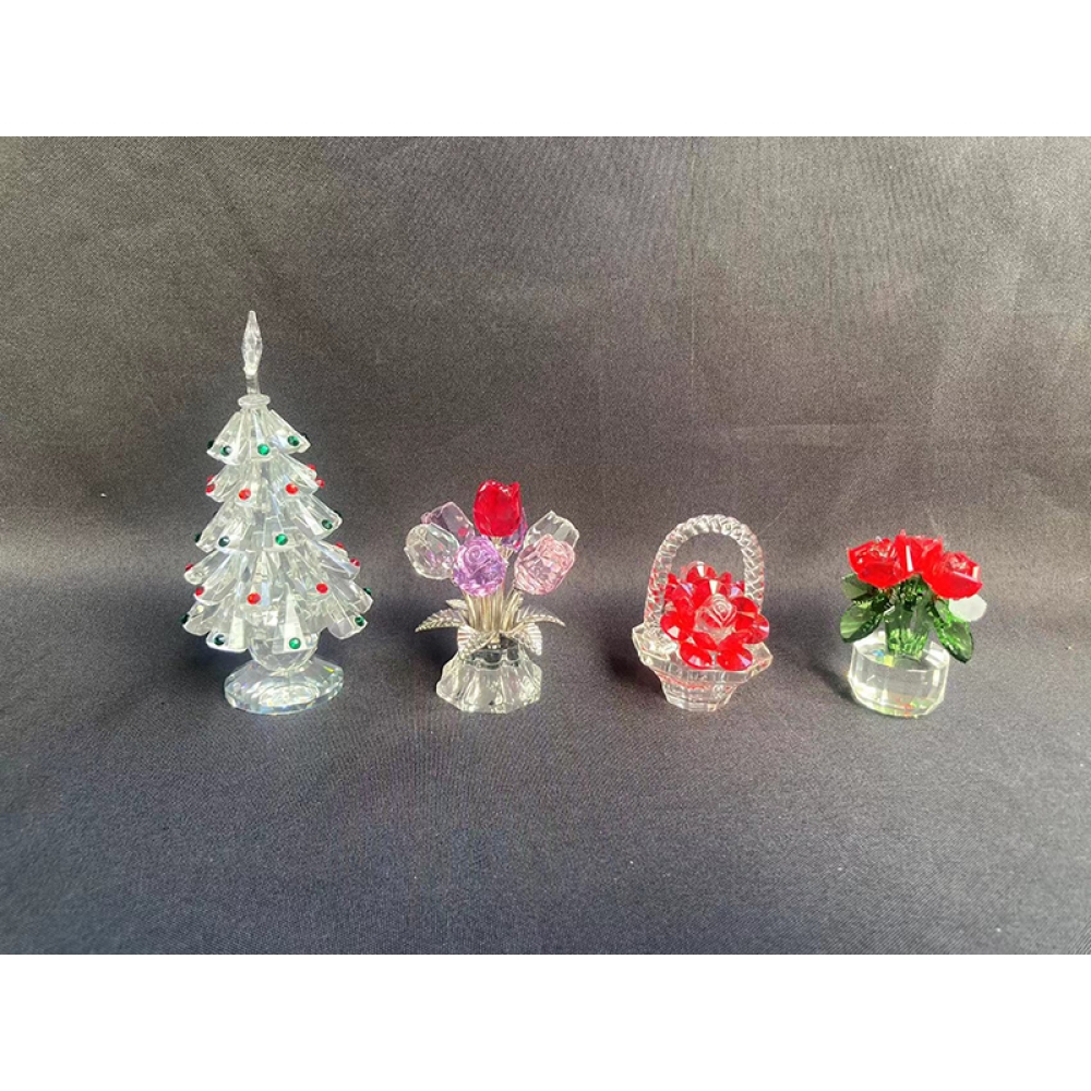 desktop crystal christmas tree figurine home decor gifts