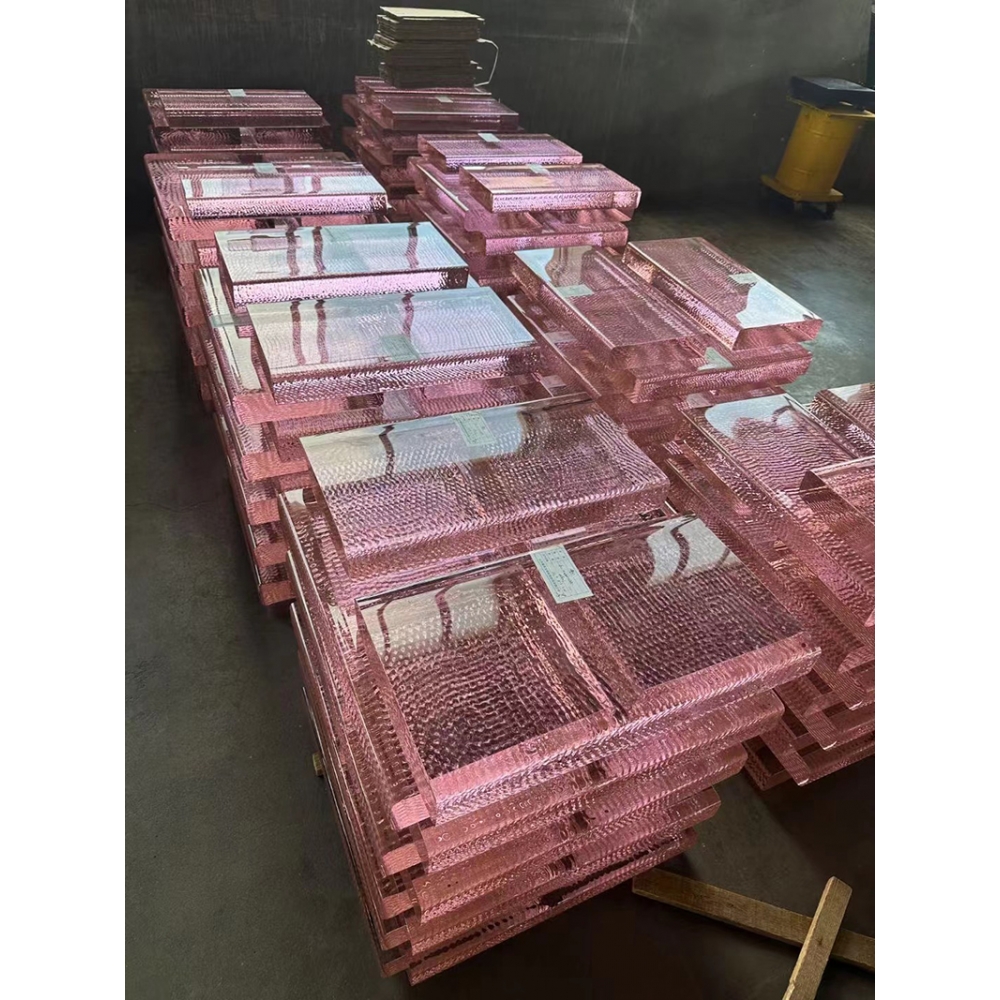 k9 pink glass billets colored raw crystal pink slabs