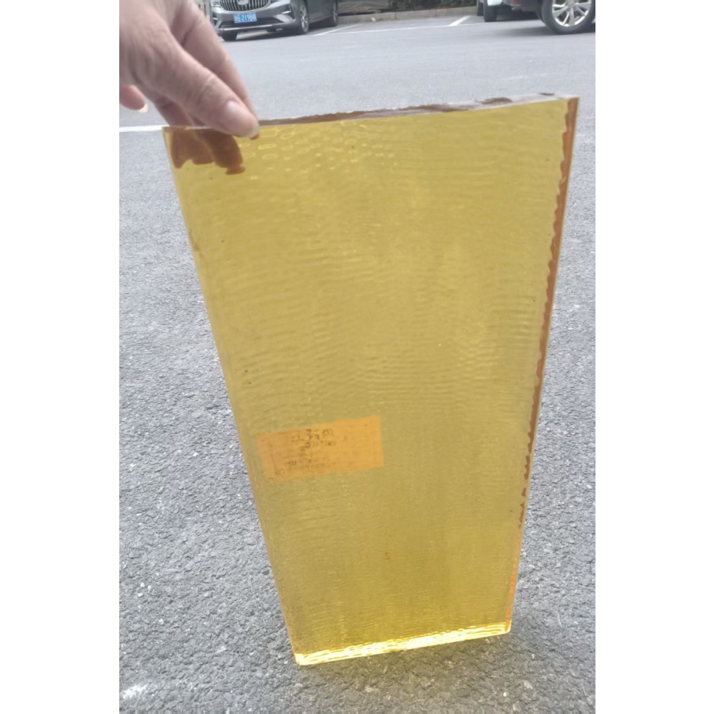 Natural Surface Glass Casting Billets Golden Colored K9 Glass Slab Blocks