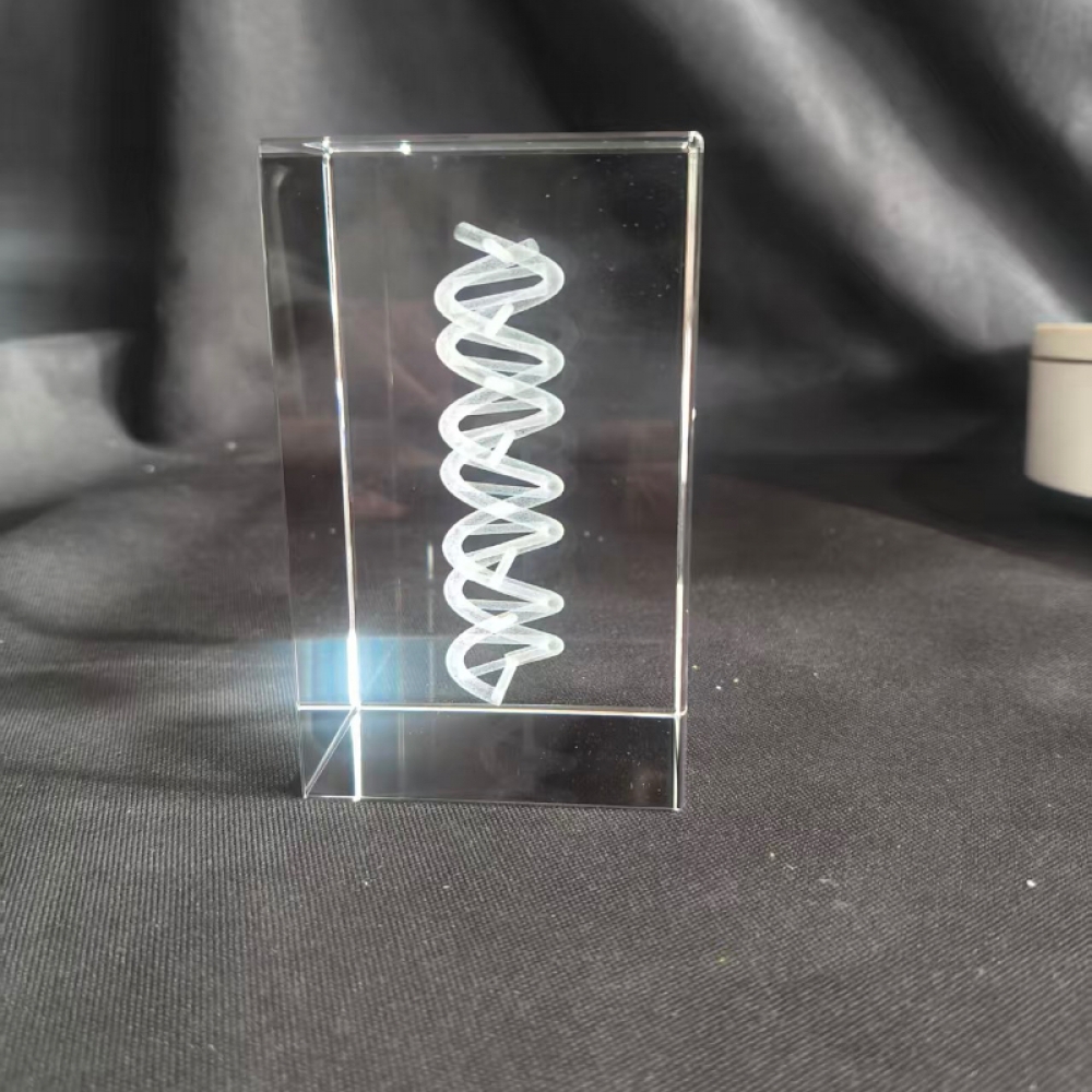 solid glass sphere with frame design laser engraving inside