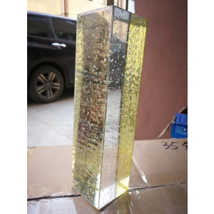 Golden Yellow Bubble Glass Bricks for modern art museum interior decoration