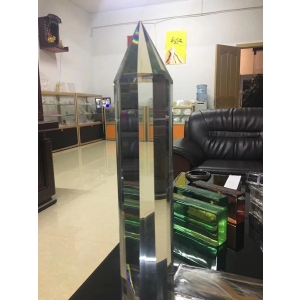 Large Arrow Shaped Glass Tower Decorative Optical Crystal Tower Point