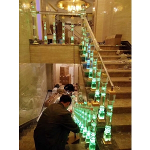 modern design crystal glass pillar railing fencing