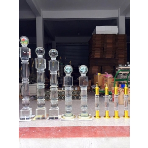 custom design decorative crystal stair railing glass stair balusters