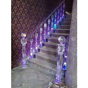 luxury lighting night club crystal glass stair railing design