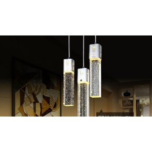 rectangular bubble glass cubes for modern crystal chandelier pendant light design