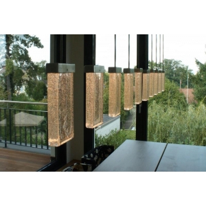 cube shaped large crystal bubble chandeliers