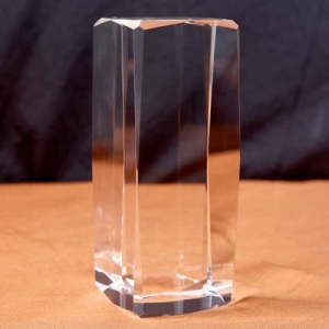 K9 Crystal Beveled Cubes for 3D logo laser engraved