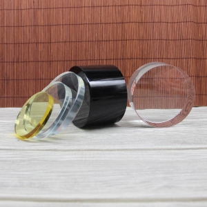 colored optical circle crystal paperweight round glass solid plaque for laser engraved