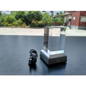 k9 blank crystal cube on touch control LED light base