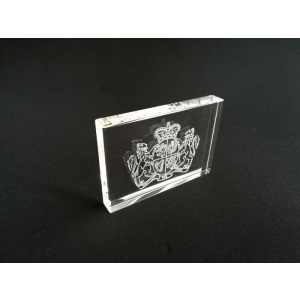 2D flat crystal glass With UK Football Club Logo Laser Engraving Inside