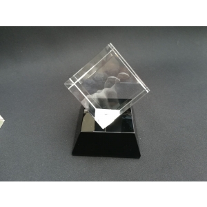 3D diamond photo crystal cut corner glass cube