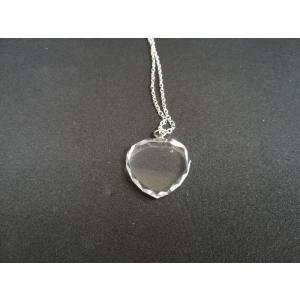 3D photo crystal heart pendant engraved heart necklace