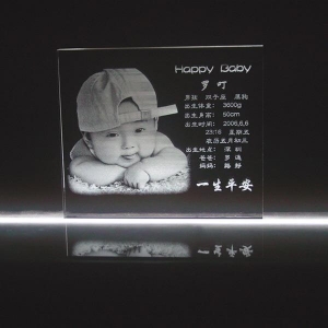 personalized laser engraved 3D crystal new baby gifts