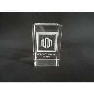 3D Laser Etched Crystals With Morocco Business Logos