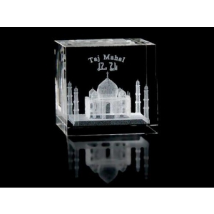 3D Taj Mahal Crystal cube wedding gifts