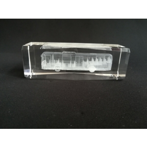 personalized 3D laser engraved crystal bus model