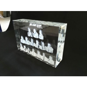 Large 3D Laser Crystal Team Photo Images best teamwork souvenir awards