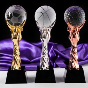 Gold Silver Bronze Metal Crystal Basketball Trophy Plaque Medal