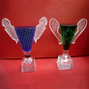Personalized Colored Football Crystal Cup Awards