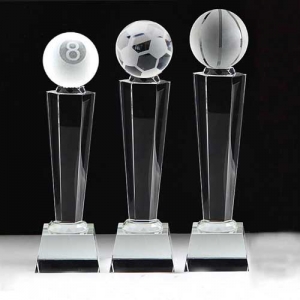 custom made crystal pool 8 ball awards for Snooker billiards balls competition