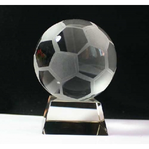 Custom Laser engraved budget glass football paperweights
