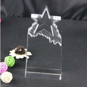 High Quality Luxury Optical Crystal Star Mountain Award with Iceberg Acid natural finish