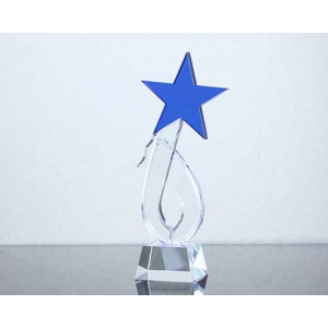 special twisted design blue crystal star awards