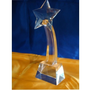High Quality Unique Curved Column Crystal Star Award