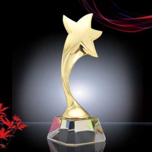 high end alloy star awards on qualty optical crystal base